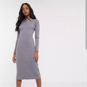 Fashion Union knitted polo midi dress